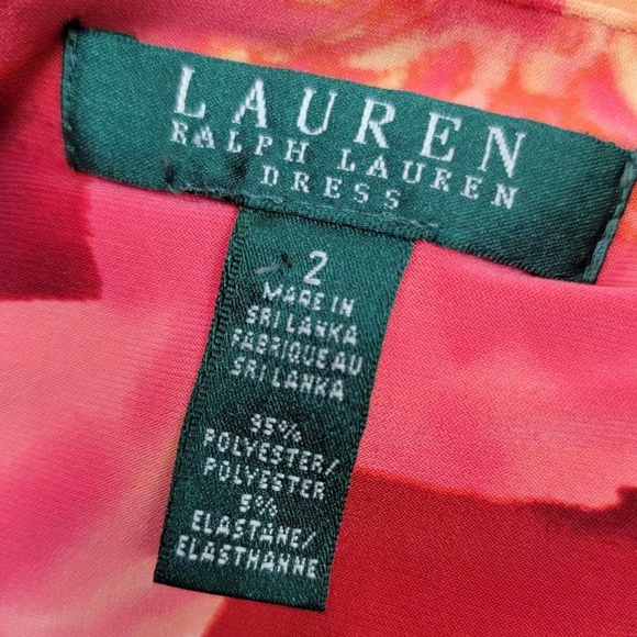 Lauren Ralph Lauren Dress Size 2 Women Sleeveless Sheath Floral - Picture 7 of 8